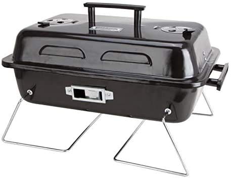 Duke Grills Omaha Go Anywhere Portable Charcoal Grill With Lid - Mini Table Top Grill For Camping, Boat, Tailgate, Bbq - Sturdy Steel Design - Foldable Legs - 6 Burgers, 4 Dogs #TOP1