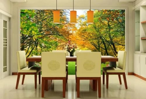 Papier peint 3d paysage forestier pour salon chaleureux