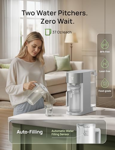 Image of DREO Reverse Osmosis Water Filter Countertop, RO Filtration System, 3:1 Pure to Drain, TDS & Filter Life & 2 Autofill Pitchers, Install-Free, Self-Cleaning Water Purifier, RO Water Filter