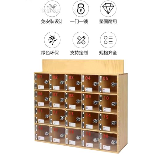 Mueble para guardar teléfonos de madera maciza con llaves para evitar robos 3