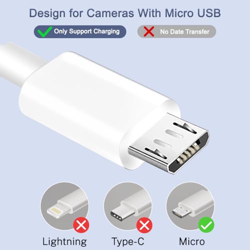 Image of Verilux 19.6Ft /6M Micro USB Extension Cable Long Extension Cable for Security Camera Extension Charging CableExtension Cable Compatible with Mi 360 Home Security Camera, Micro USB Enabled Devices