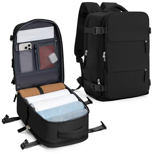 SZLX Zaino Ryanair 40x30x20 Sottovuoto con Pompa Zaino Ryanair 40x30x20 Donna Zaino da Viaggio Wizzair Bagaglio a Mano Uomo per Laptop da 14 Pollici Borse da Cabina Easyjet con Porta Scarpe