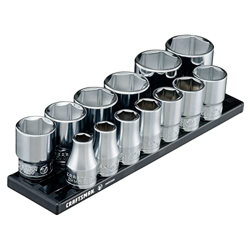 CRAFTSMAN V-SERIES Socket Set, Shallow SAE, 1/2 Inch Drive, 13 Piece (CMMT17380V)