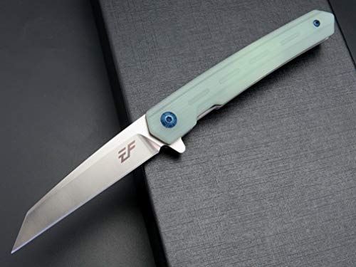 Eafengrow Ef946 Edc D2 Folding Knife, G10 Handle Edc Flipper Knife With Pocket Clip Fast Opening Ball Bearing Folder With Locking Liner Camping Tactical Hiking Survival Outdoor Tool Knife(Jade) #TOP2