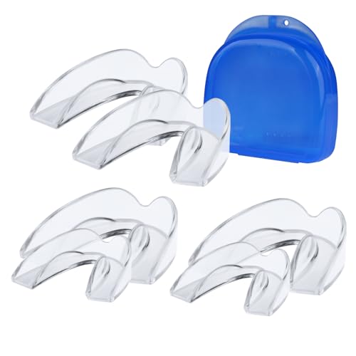 Image of 6 Pack Moldable Mouth Guard for Grinding Teeth at Night with Travel Case, Teeth Grinding Clenching, Bruxism, Sport,Compact & Portable Dentel Guard,2 Size for Adults