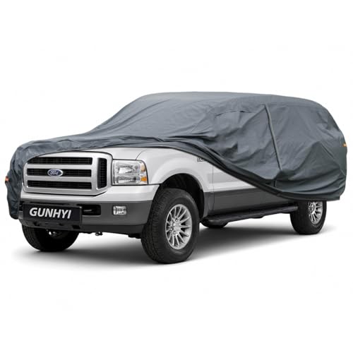 Image of GUNHYI Premium Car Cover Custom Fit Ford Excursion, 16 Layers Heavy Duty Car Cover Waterproof All Weather with Zipper Door for Sun Rain Snow Dust Uv Protection