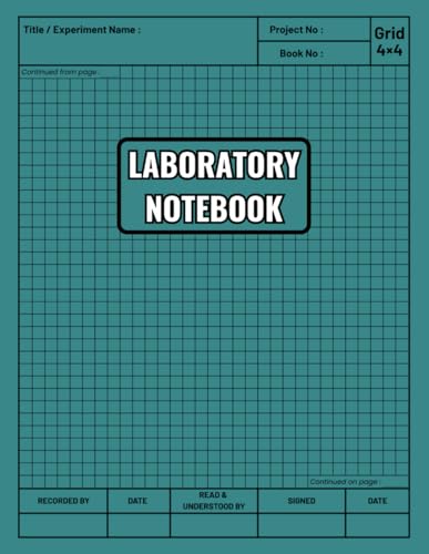 Laboratory Notebook: Scientific Lab Journal for School, College, and Work | Record Experiments and Data in Chemistry, Biology, Physics, Math, or Engineering | 106 Numbered Pages, 8.5