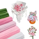 TadaGet 300 Pfeifenreiniger, 100 grün, je 50 dunkelrosa/rosa/hellrosa, 50 weiß...