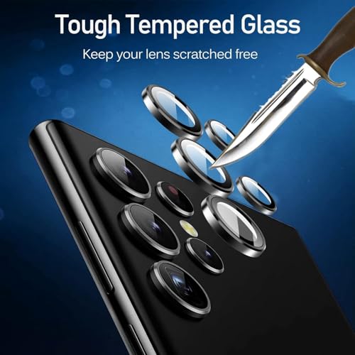 Image of PACK OF 2 Camera Lens Protector for SAMSUNG GALAXY S24 / S23 ULTRA BLACK HD Clear Camera Lens Case Friendly Scratch Resistant Lens Cover Full Coverage Camera Guard Waterproof Heavy Duty Camera Protector