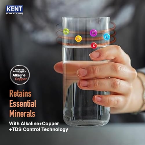 Image of KENT Sapphire-B RO Water Purifier|RO+UF+Inline UV+Alkaline+TDS Control+UV LED in Tank |Fully Automatic On & OFF Operation|.0001 Micron RO Membrane|20 LPH|8L| Ideal For Borewell /Tanker /Municipal Water