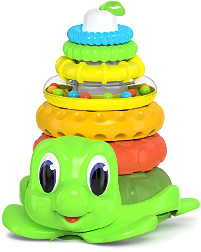 Image of Move2Play, Turtle Ring Stacking Toy, Gift for 1 Year Old Boys & Girls, Baby Toys, 6 to 12 Months, Ages 0-6+, 9, 10, 18+ Months