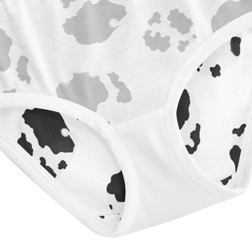 Girls Underwear, Black White Spots White Toddler Girl Panties, Cotton Underwear Girls, 2T–8 Years4