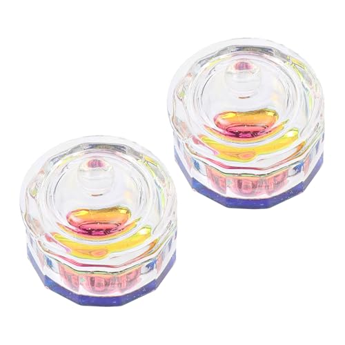 VICASKY 2 Pcs Clear Nail Crystal Bowls Dodecahedron Acrylic miniatura 1