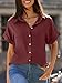 Beautife Womens Short Sleeve Shirts V Neck Collared Button Down Shirt Tops with Pockets