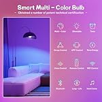 Smart Light Bulbs with Remote, 16M Colors RGBW Dimmable WiFi Bluetooth Smart Bulbs Led Color Changing Light Bulbs Compatible with Alexa Google Home, A19, E26 9W 800 Lumens Equivalent 60W (2) - Image 2