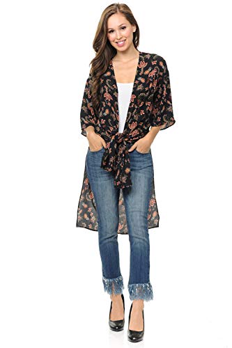 Auliné Collection Womens USA MADE Casual Cover Up Cape Gown Robe Cardigan Kimono4