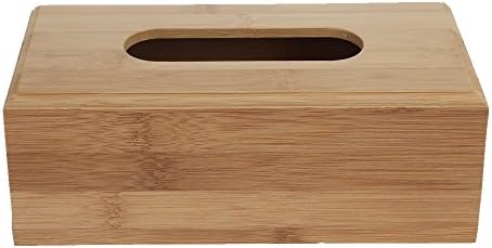 Shyker Bamboo Tissue Box for Office Desktop, Dining Room, Kitchen, Bedroom Dressers and Home Decor (Rectangle Regular)