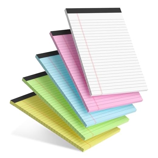 5pcs Small Note Pads 5x8 Notebook College Ruled Legal Pads Color Notepads 5 Pack Study Back Writing Pads 5 x 8 Perforated Narrow Ruled Pads of Paper for School & Office Supplies 30 Sheets/Pack