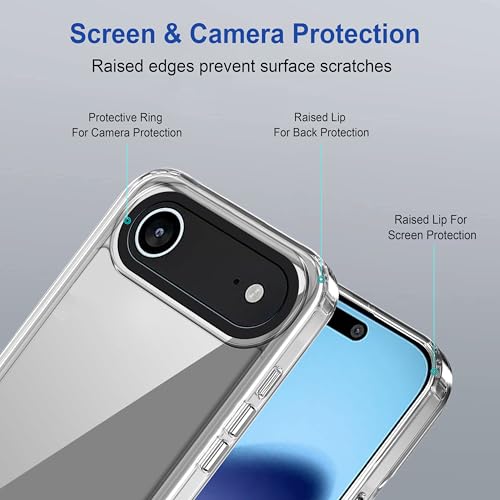Image of amazon basics Back Case Cover for iPhone 17 Air | Compatible for iPhone 17 Air Back Cover | Case Cover with Camera Protection | (TPU + PC | Transparent)