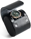Besforu Watch Roll Travel Case for Men and Women with Suede Lining Watch Display Box Single Watch Storage and Organizer (Black)