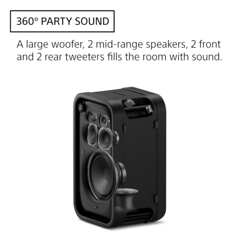 Sony ULT Tower 7 Bluetooth Karaoke Party Speaker | Up to 30 Hr Battery, IPX4, 360° Party Sound and Lighting, Sound, XLR/RCA/Mic Inputs, 10-Band EQ, Handles and Wheels - image 9