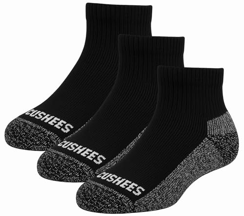 Cushees Thick Ankle Socks, 3 pairs per order, Large Black, 166-02)