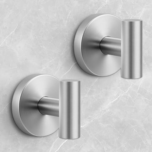 Image of Shower Hooks for Inside Shower,No-Drill Removable&Reusable Towel Hooks for Bathroom,Heavy Duty Suction Cup Hooks for Glass Window,2 Packs(Silver)