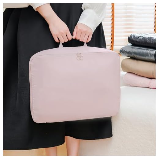 Foldable Storage Bag with Zipper and Handle, Fabric Storage Bin for Clothes, Travel Storage Organizer, Collapsible Zip Storage Box for Home and Closet