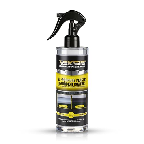 Veksis All-Purpose Plastic Refurbish Coating – 100ml Ceramic Trim Restorer for Cars, Restores Faded Plastic, Vinyl, Rubber, UV Protection, Non-Greasy Matte Finish, Travel Size by Veksis - Used condition - US$8.73