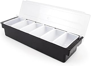 Bar Top Food & Condiment Dispenser - 6 Tray Plastic Garnish Station