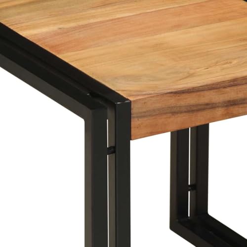 Table basse en bois d'acacia massif avec compartiment - 8