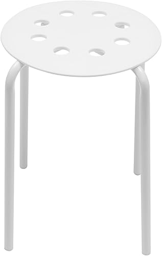 Miniatura 8 de 10Pcs Stacking Stools Set, 17.7inch Portable Plastic Stackable Decoration Stools with Metal Frame, Backless White Stool with Round Top for Kids