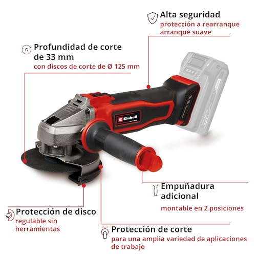 Amoladora angular con batería y arranque suave para cortar metal sin esfuerzo 4