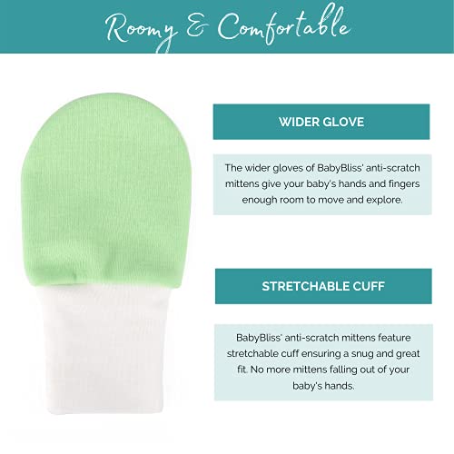 Anti-Scratch Baby Mittens - Pack of 7 Unisex Newborn Mitts - No Scratch Gloves for Boys and Girls - Cotton Gloves for Infants 0-6 Months Old with Laundry Bag (Small - for Premie Babies)4