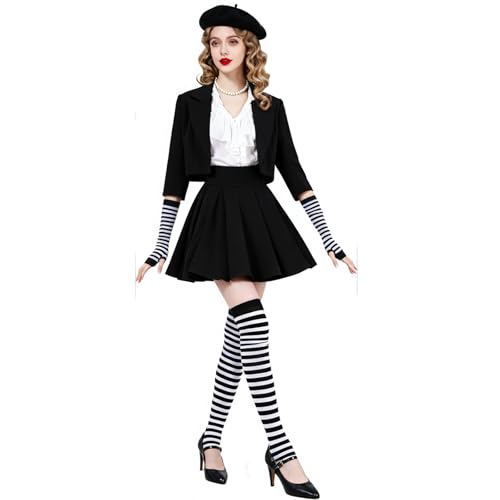 Image of YELAIVP Over Knee Rainbow Thigh High Socks Gloves Set Cosplay Accessories Arm Leg Warmers for Girls