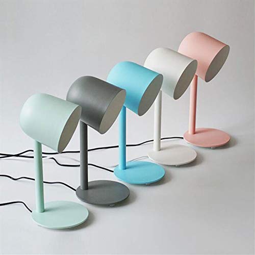 Tischlampe Wohnzimmer Schlafzimmer Studie Büro Moderne Metall Tischlampe Weiß Schwarz Tischlampe Eisen Nachts Leselampe (Color : Pink)