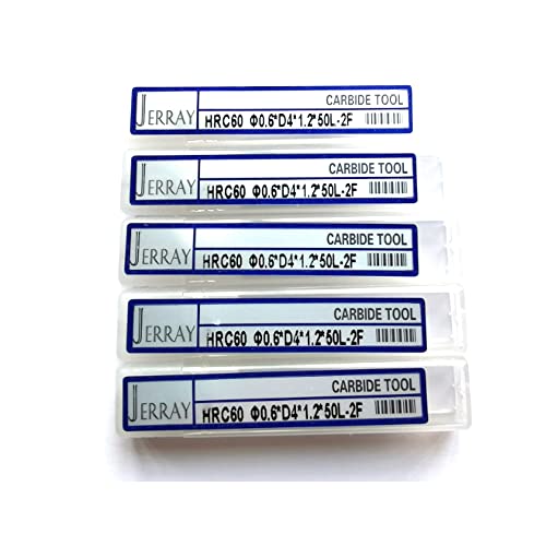 Image of 5pcs 0.6mm Cutting Tools HRC60 2 Flutes Micro Grain Tungsten Carbide Flat End Mill CNC Milling Cutters Router Bits