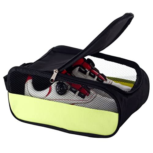 Getfitsoo Golf Shoe Bag, Golf Shoes Bags Men/Women Outdoor Zippered Carrier Bags with Ventilation Sport Shoes Bag Travel Shoe Bags, Green, Common, Modern