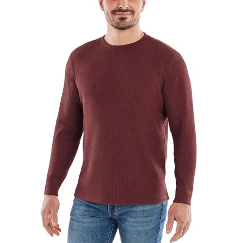 The American Outdoorsman Long-Sleeve Crew Neck Thermal Waffle Knit Shirt for Men