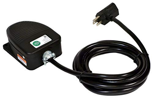 SSC Controls F500-1501 Foot Switch, Die-Cast, Electrical, Momentary Action, Single Pedal, 8-ft Cable with Piggyback Plug, Enhanced Inrush Current Capability, Made in USA