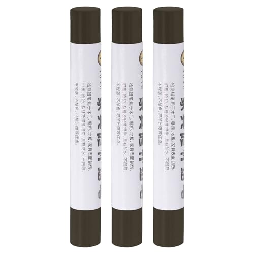 QUARKZMAN Matite per Riparazione Mobili, 3Pz - Stick Riempitivo Cera Legno, Pennarelli Ritocco Mobili - per Graffi Buchi Tavoli Scrivanie Pavimenti Legno Copertura, Nero Marrone