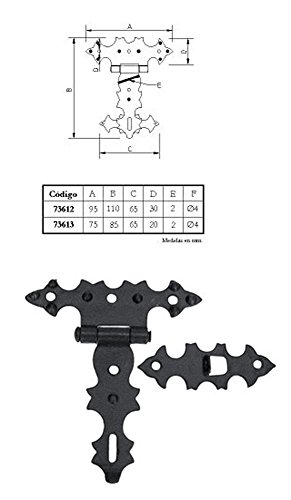 Imex El Zorro 73612 - Chest Latch (95 x 110 mm), Black - Image 2