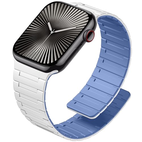 Image of SNBLK Magnetic Watchband Compatible with Apple Watch for Men 44mm 45mm 46mm 49mm 42mm 41mm 40mm 38mm Women, Silicone Sport Strong Magnet Strap for iWatch Series 11 Ultra 3 Ultra 2 Se 10 9 8 7 6 5 4 1