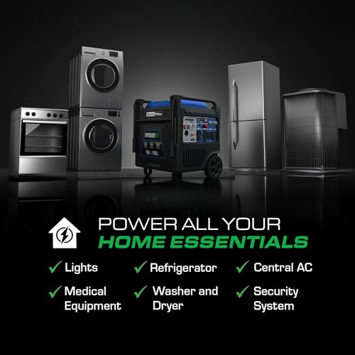 Image of DuroMax XP9500iHT 9,500-Watt Tri Fuel Portable Digital Inverter Generator - Gas, Propane & Natural Gas, Remote Electric Start, Whole Home Power Backup, Transfer Switch Ready, RV & Emergency Ready