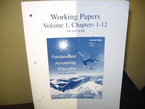 Working Papers Volume 1, chapters 1-12 for use ... 0072869852 Book Cover