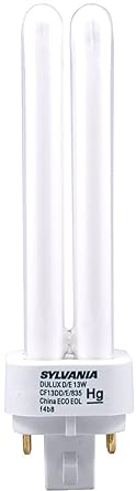 Sylvania (10 Pack) 20671 CF13DD/E/835/ECO 13-Watt 3500K 4-Pin Double Tube Compact Fluorescent Lamp