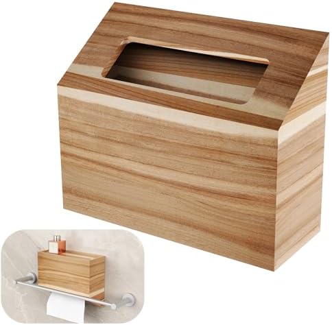 NiHome Acacia Wood Tissue Box Cover for Kleenex Tissues, Easy Refill ...