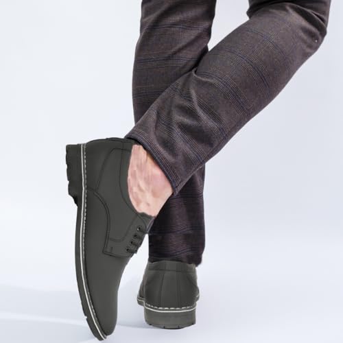 Image of Leatherful Genuine Leather Derby SE Shoes for Men | TPR Sole & Nappa Leather Lining | Classic Dress Footwear