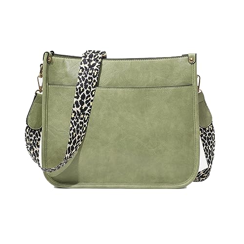 Sac à bandoulière en cuir végétalien chic avec large sangle réglable