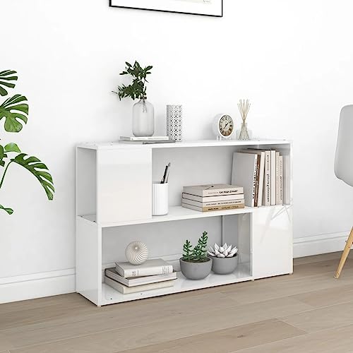 GCHDHAPB Estantería para el hogar, estanterías y estantes de pie, color blanco brillante, 100 x 24 x 63 cm, madera de ingeniería